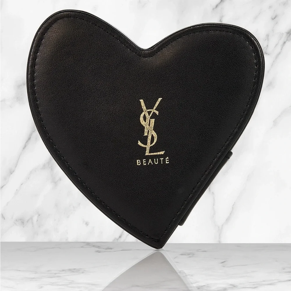 YSL Black Heart-Shaped Mirror Vanity Box